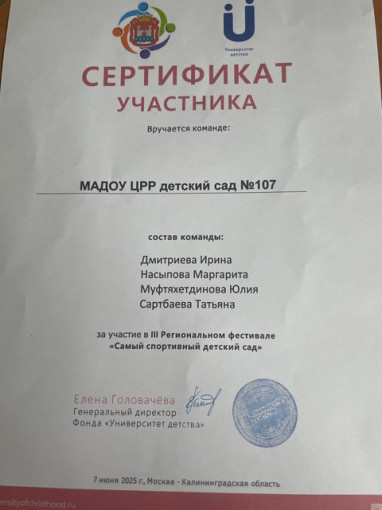 Участие в III Региональном фестивале "Самый спортивный детский сад" Участие в III Региональном фестивале "Самый спортивный детский сад".